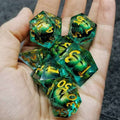 Sage's Eye of the Green Serpent Liquid Core Polyhedral Dice Set - Sage's PortalLiquid Core Dice Set