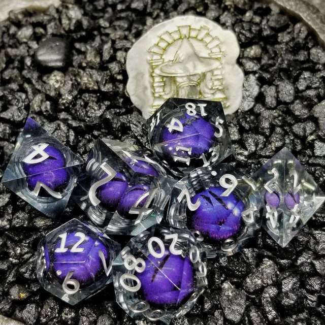 Sage's Eye of the Purple Serpent Jiggling Liquid Core Polyhedral Dice Set - Sage's PortalLiquid Core Dice Set