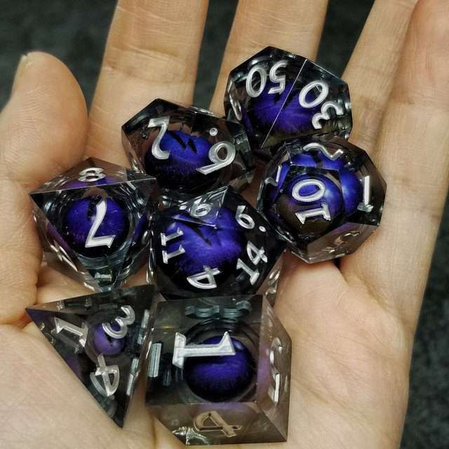 Sage's Eye of the Purple Serpent Jiggling Liquid Core Polyhedral Dice Set - Sage's PortalLiquid Core Dice Set