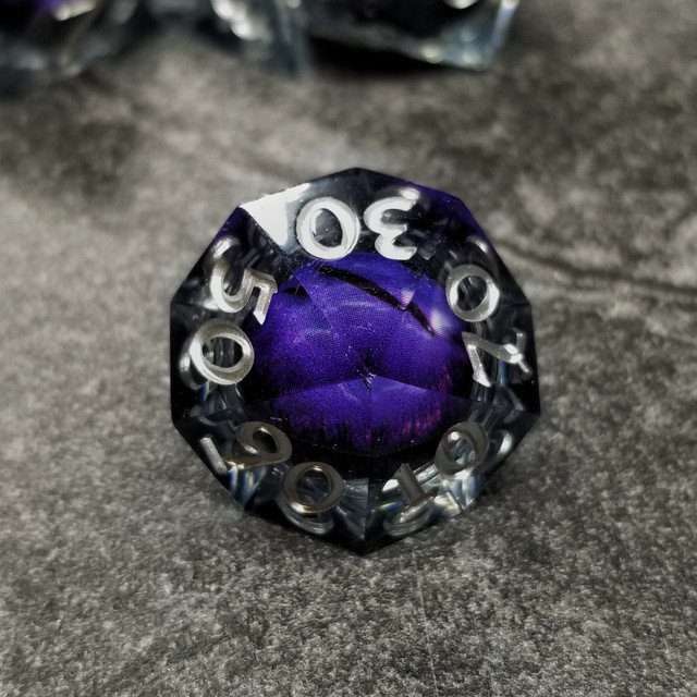Sage's Eye of the Purple Serpent Jiggling Liquid Core Polyhedral Dice Set - Sage's PortalLiquid Core Dice Set