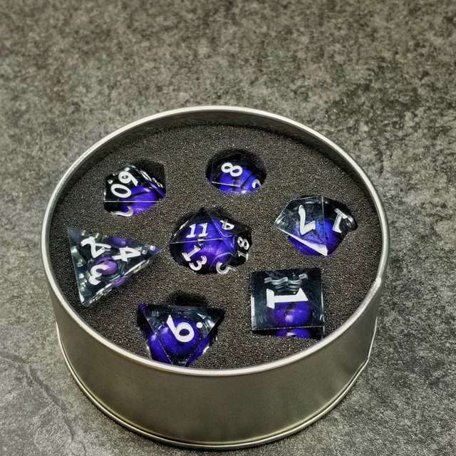 Sage's Eye of the Purple Serpent Jiggling Liquid Core Polyhedral Dice Set - Sage's PortalLiquid Core Dice Set