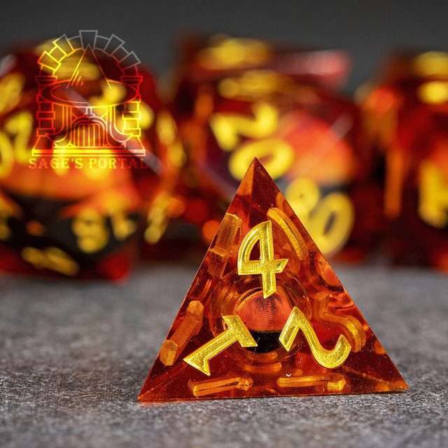Sage's Eye of the Red Serpent Liquid Core Polyhedral Dice Set - Sage's PortalLiquid Core Dice Set