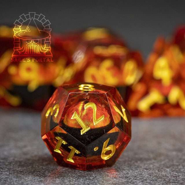 Sage's Eye of the Red Serpent Liquid Core Polyhedral Dice Set - Sage's PortalLiquid Core Dice Set