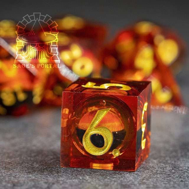 Sage's Eye of the Red Serpent Liquid Core Polyhedral Dice Set - Sage's PortalLiquid Core Dice Set