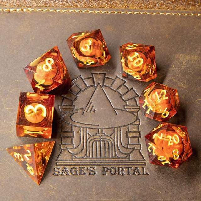 Sage's Eye of the Red Serpent Liquid Core Polyhedral Dice Set - Sage's PortalLiquid Core Dice Set