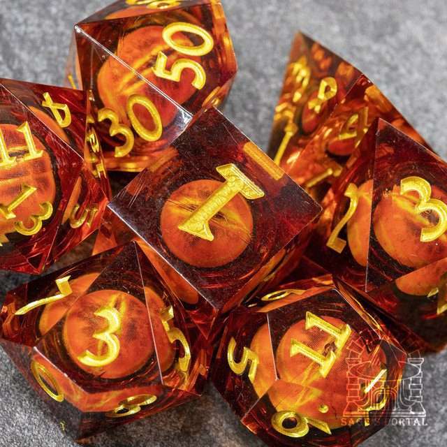 Sage's Eye of the Red Serpent Liquid Core Polyhedral Dice Set - Sage's PortalLiquid Core Dice Set