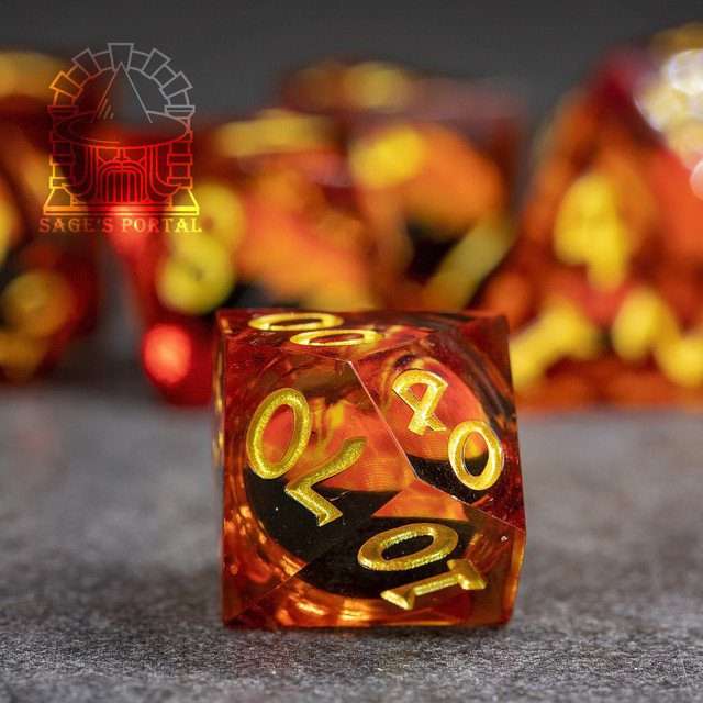 Sage's Eye of the Red Serpent Liquid Core Polyhedral Dice Set - Sage's PortalLiquid Core Dice Set