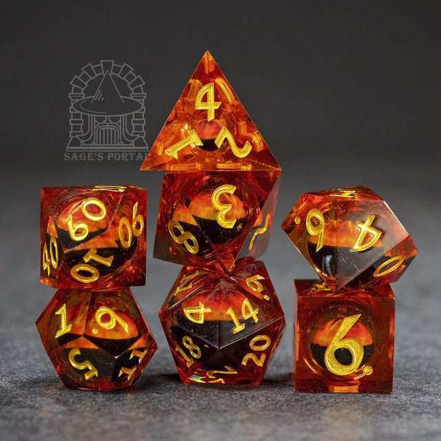 Sage's Eye of the Red Serpent Liquid Core Polyhedral Dice Set - Sage's PortalLiquid Core Dice Set