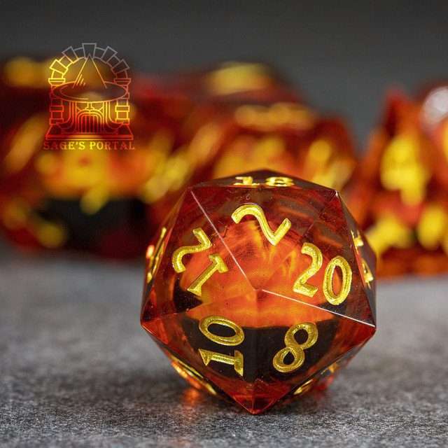 Sage's Eye of the Red Serpent Liquid Core Polyhedral Dice Set - Sage's PortalLiquid Core Dice Set