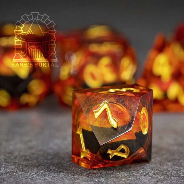 Sage's Eye of the Red Serpent Liquid Core Polyhedral Dice Set - Sage's PortalLiquid Core Dice Set