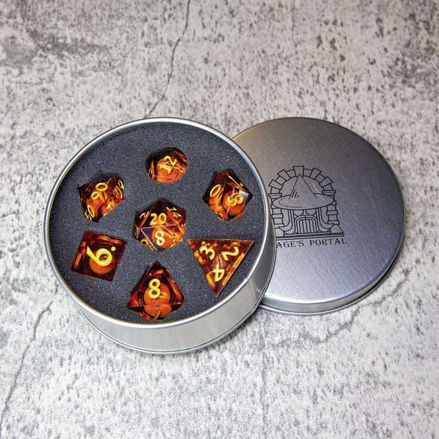Sage's Eye of the Red Serpent Liquid Core Polyhedral Dice Set - Sage's PortalLiquid Core Dice Set