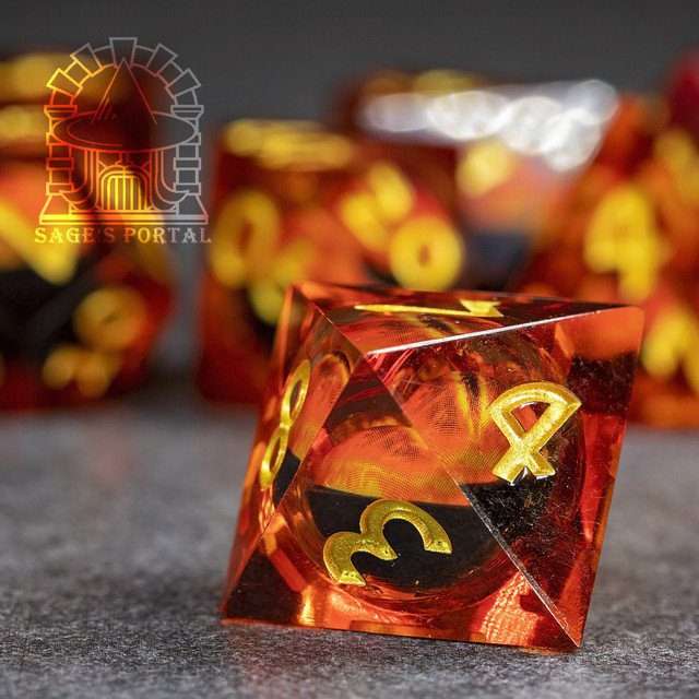 Sage's Eye of the Red Serpent Liquid Core Polyhedral Dice Set - Sage's PortalLiquid Core Dice Set