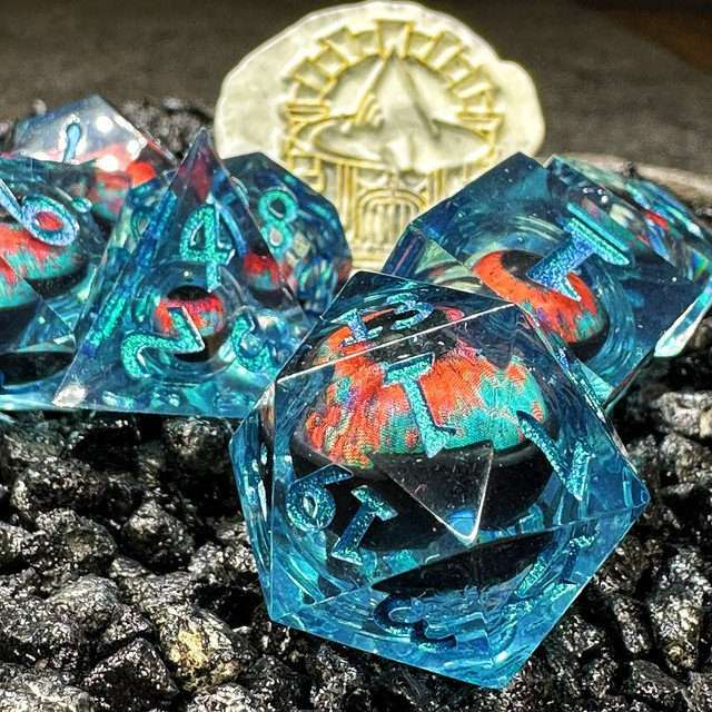 Sage's Eye of the Wild Beast Jiggling Liquid Core Polyhedral Dice Set - Sage's PortalLiquid Core Dice Set