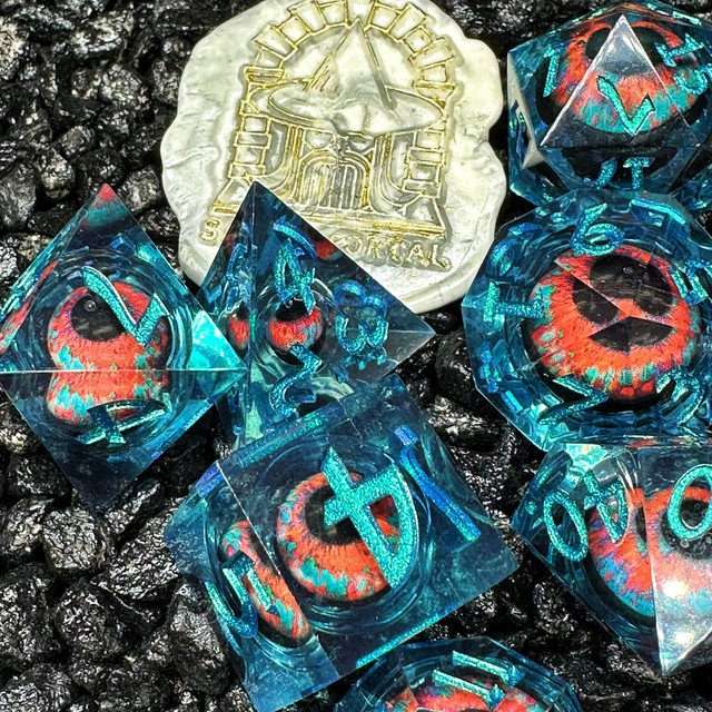 Sage's Eye of the Wild Beast Jiggling Liquid Core Polyhedral Dice Set - Sage's PortalLiquid Core Dice Set