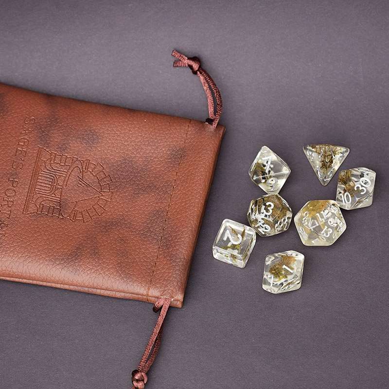 Sage's Familiars - Black Fish Familiar Resin Polyhedral Dice Set - Sage's PortalResin Dice Set