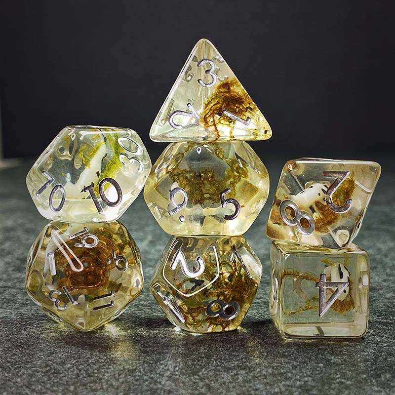 Sage's Familiars - Black Fish Familiar Resin Polyhedral Dice Set - Sage's PortalResin Dice Set