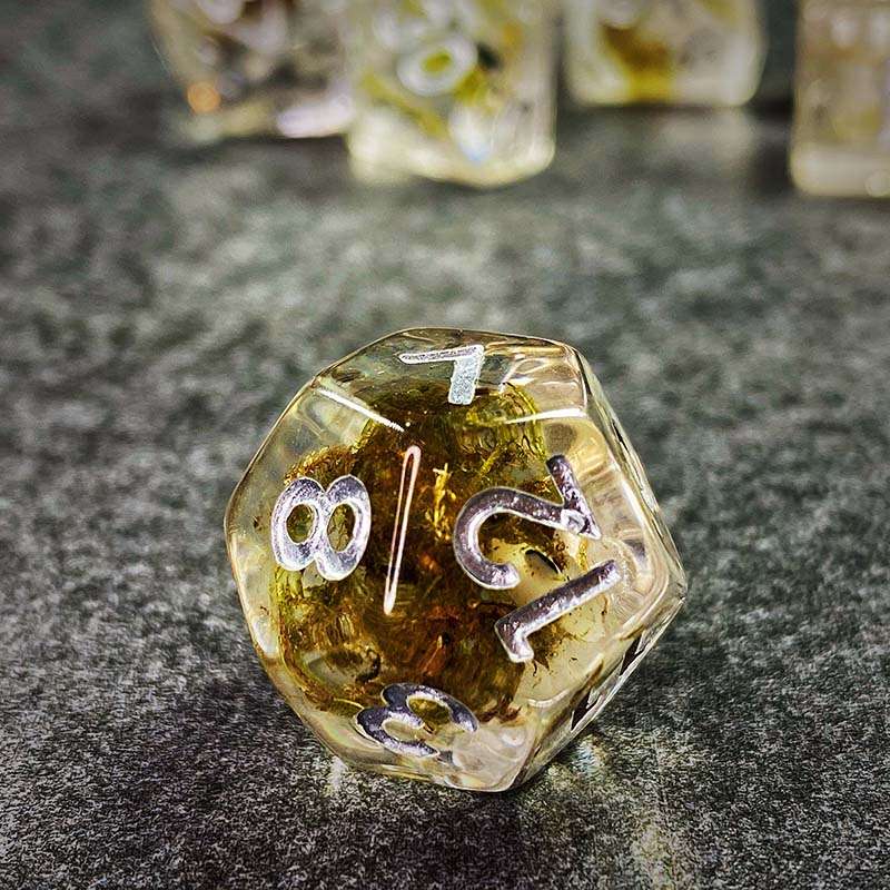 Sage's Familiars - Black Fish Familiar Resin Polyhedral Dice Set - Sage's PortalResin Dice Set
