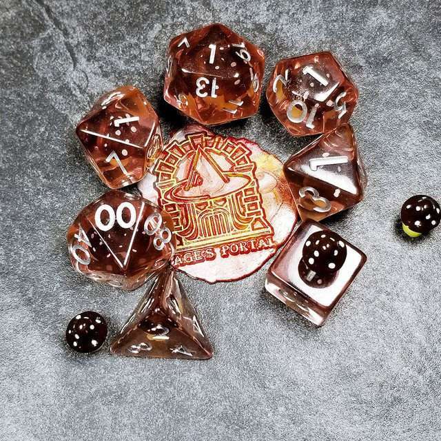Sage's Familiars - Black Magic Shrooms Resin Polyhedral Dice Set - Sage's PortalResin Dice Set