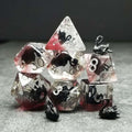Sage's Familiars- Black Swan Familiar Resin Polyhedral Dice Set - Sage's PortalResin Dice Set