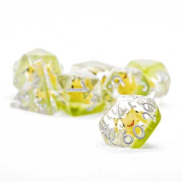 Sage's Familiars - Bumble Bee Familiar Resin Polyhedral Dice Set - Sage's PortalResin Dice Set
