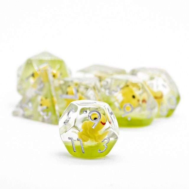 Sage's Familiars - Bumble Bee Familiar Resin Polyhedral Dice Set - Sage's PortalResin Dice Set