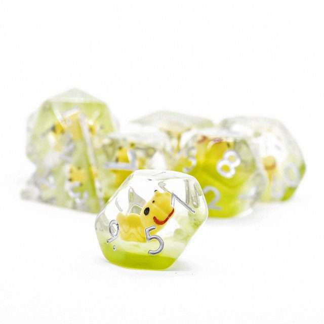 Sage's Familiars - Bumble Bee Familiar Resin Polyhedral Dice Set - Sage's PortalResin Dice Set