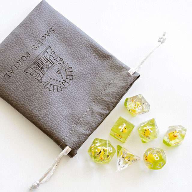 Sage's Familiars - Bumble Bee Familiar Resin Polyhedral Dice Set - Sage's PortalResin Dice Set