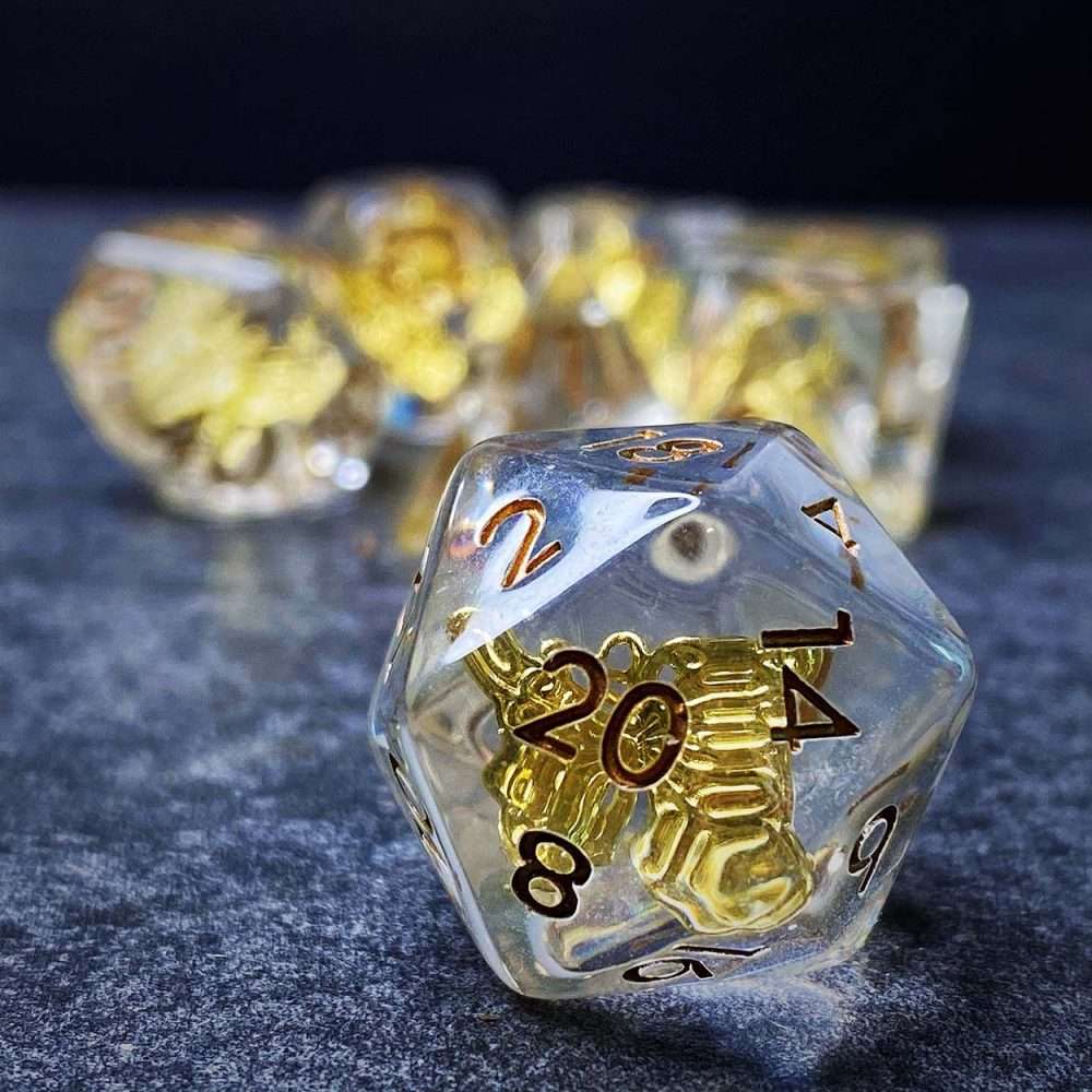 Sage's Familiars - Butterfly Familiar Resin Polyhedral Dice Set - Sage's PortalResin Dice Set