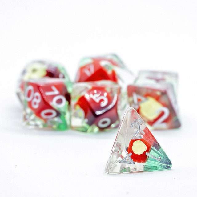 Sage's Familiars - Magic Apples Resin Polyhedral Dice Set - Sage's PortalResin Dice Set