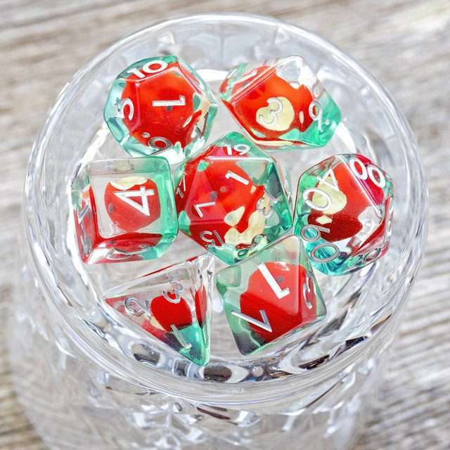 Sage's Familiars - Magic Apples Resin Polyhedral Dice Set - Sage's PortalResin Dice Set