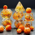 Sage's Familiars - Magic Oranges Resin Polyhedral Dice Set - Sage's PortalResin Dice Set