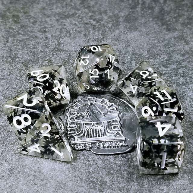 Sage's Familiars - Night Moths Familiar Resin Polyhedral Dice Set - Sage's PortalResin Dice Set