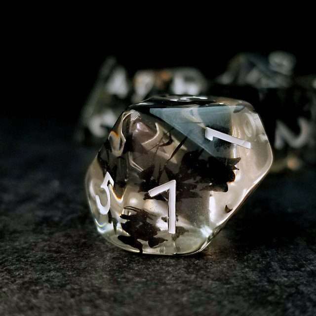 Sage's Familiars - Night Moths Familiar Resin Polyhedral Dice Set - Sage's PortalResin Dice Set