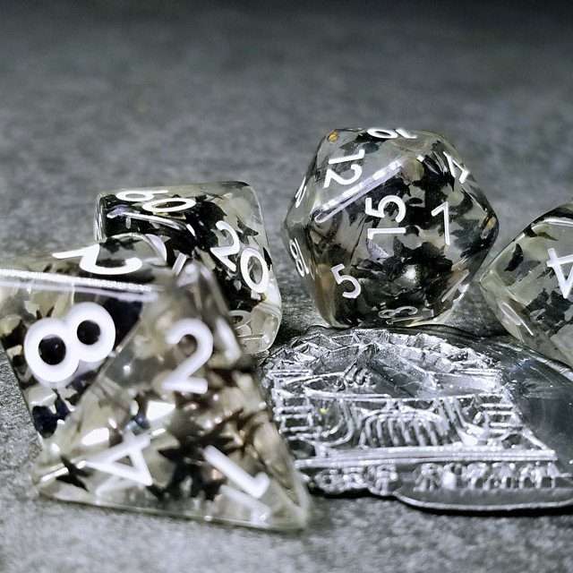 Sage's Familiars - Night Moths Familiar Resin Polyhedral Dice Set - Sage's PortalResin Dice Set
