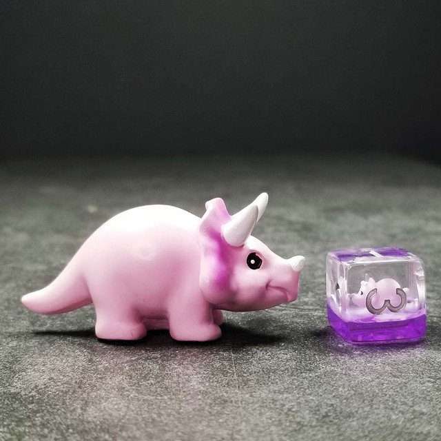 Sage's Familiars - Pink Baby Triceratops Resin Polyhedral Dice Set + Optional Matching Figurine - Sage's PortalResin Dice + Figurine Set