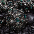 Sage’s Finials Midnight Glade Metal Polyhedral Dice Set - Sage's PortalMetal Dice Set