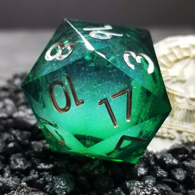 Sage's Forest Souls - 33mm Liquid-Core D20 Sharp Edge Resin Dice - Sage's PortalSharp Edge Resin Dice Set