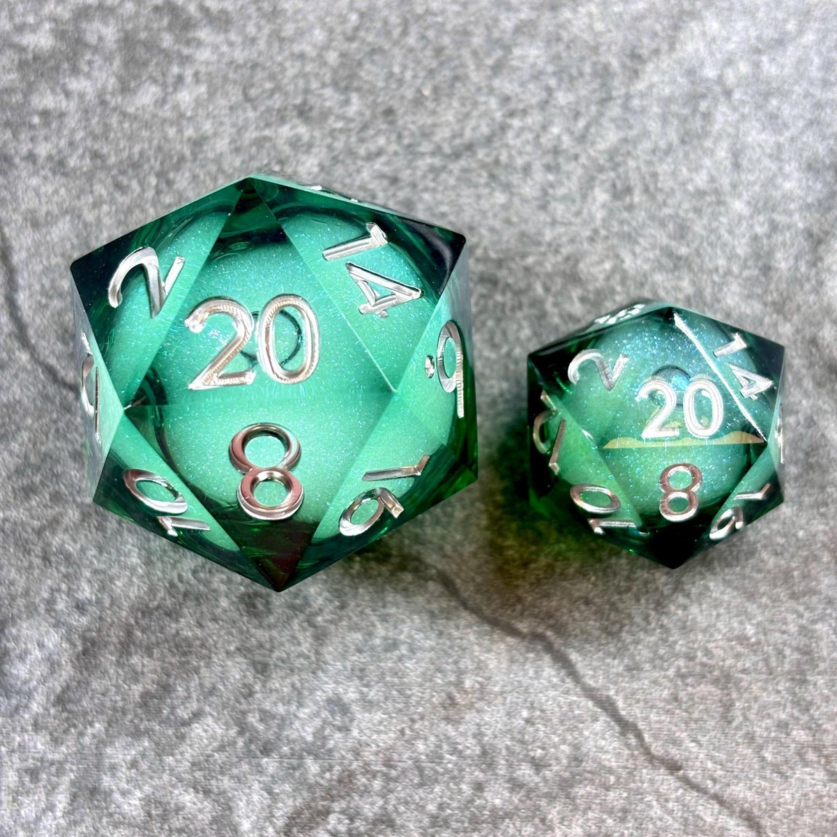 Sage's Forest Souls - 33mm Liquid-Core D20 Sharp Edge Resin Dice - Sage's PortalSharp Edge Resin Dice Set