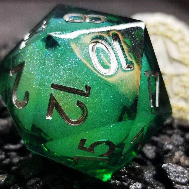 Sage's Forest Souls - 33mm Liquid-Core D20 Sharp Edge Resin Dice - Sage's PortalSharp Edge Resin Dice Set