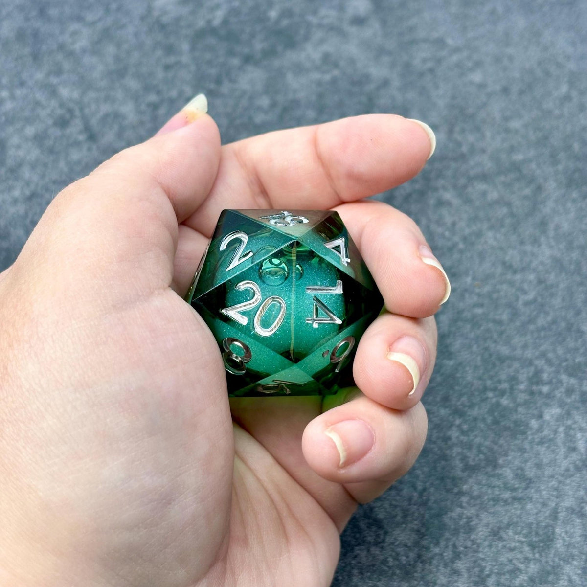 Sage's Forest Souls - 33mm Liquid-Core D20 Sharp Edge Resin Dice - Sage's PortalSharp Edge Resin Dice Set