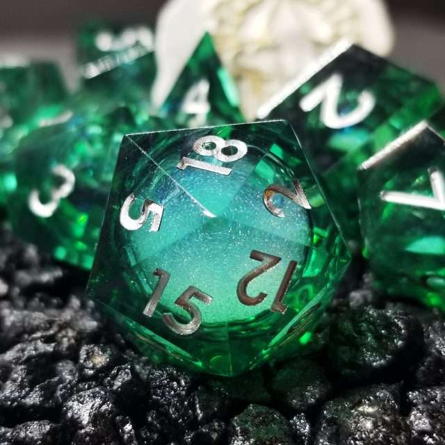 Sage's Forest Souls Liquid Core Sharp Edge Resin Dice Set - Sage's PortalLiquid Core Dice Set