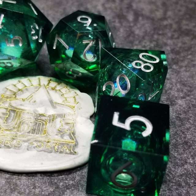 Sage's Forest Souls Liquid Core Sharp Edge Resin Dice Set - Sage's PortalLiquid Core Dice Set