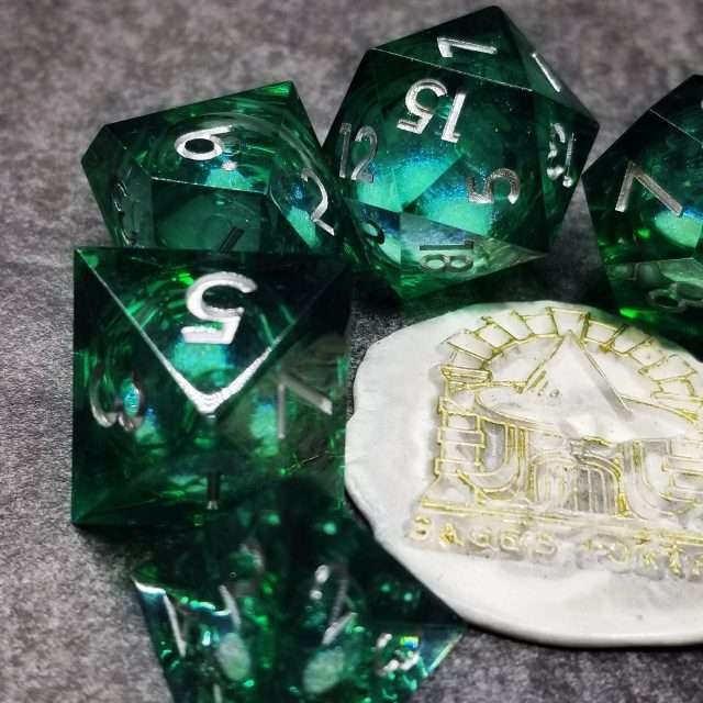Sage's Forest Souls Liquid Core Sharp Edge Resin Dice Set - Sage's PortalLiquid Core Dice Set