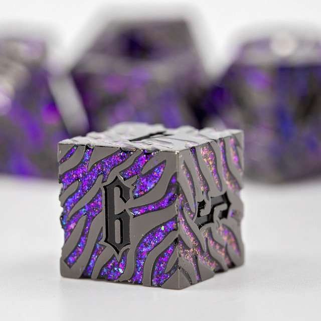 Sage's Fusion Stones Blackhole Metal Polyhedral Dice Set - Sage's PortalMetal Dice Set