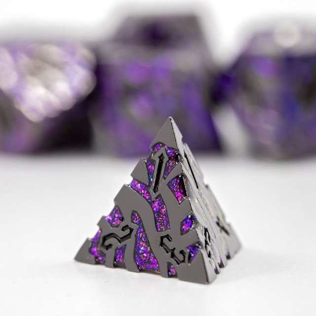 Sage's Fusion Stones Blackhole Metal Polyhedral Dice Set - Sage's PortalMetal Dice Set