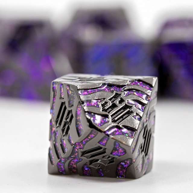 Sage's Fusion Stones Blackhole Metal Polyhedral Dice Set - Sage's PortalMetal Dice Set