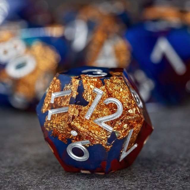 Sage's Geomancy Red/Blue Sharp Edge Resin Dice Set - Sage's PortalSharp Edge Resin Dice Set