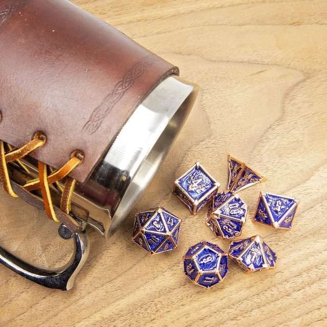 Sage's Grave Fortune Cobalt Death Metal Polyhedral Dice Set - Sage's PortalMetal Dice Set