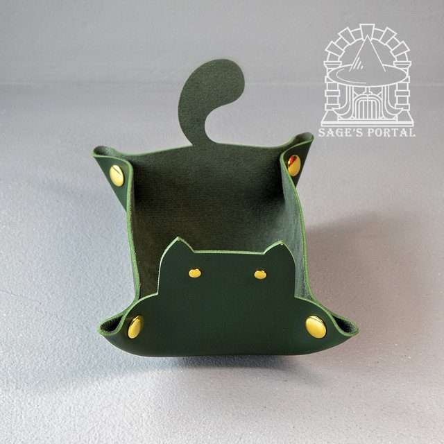 Sage's Green Enchanted Cat Dice Tray - Sage's PortalDice Tray