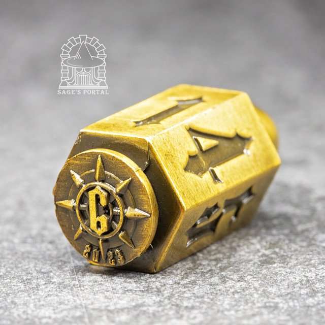 Sage's Holy Bullet Bronze Metal D6 - Sage's PortalMetal Dice Set